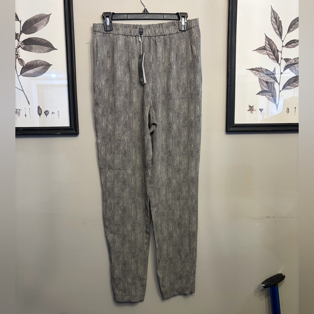 NWT Eileen Fisher Chainette Printed Silk Georgette Crepe Pants Size S